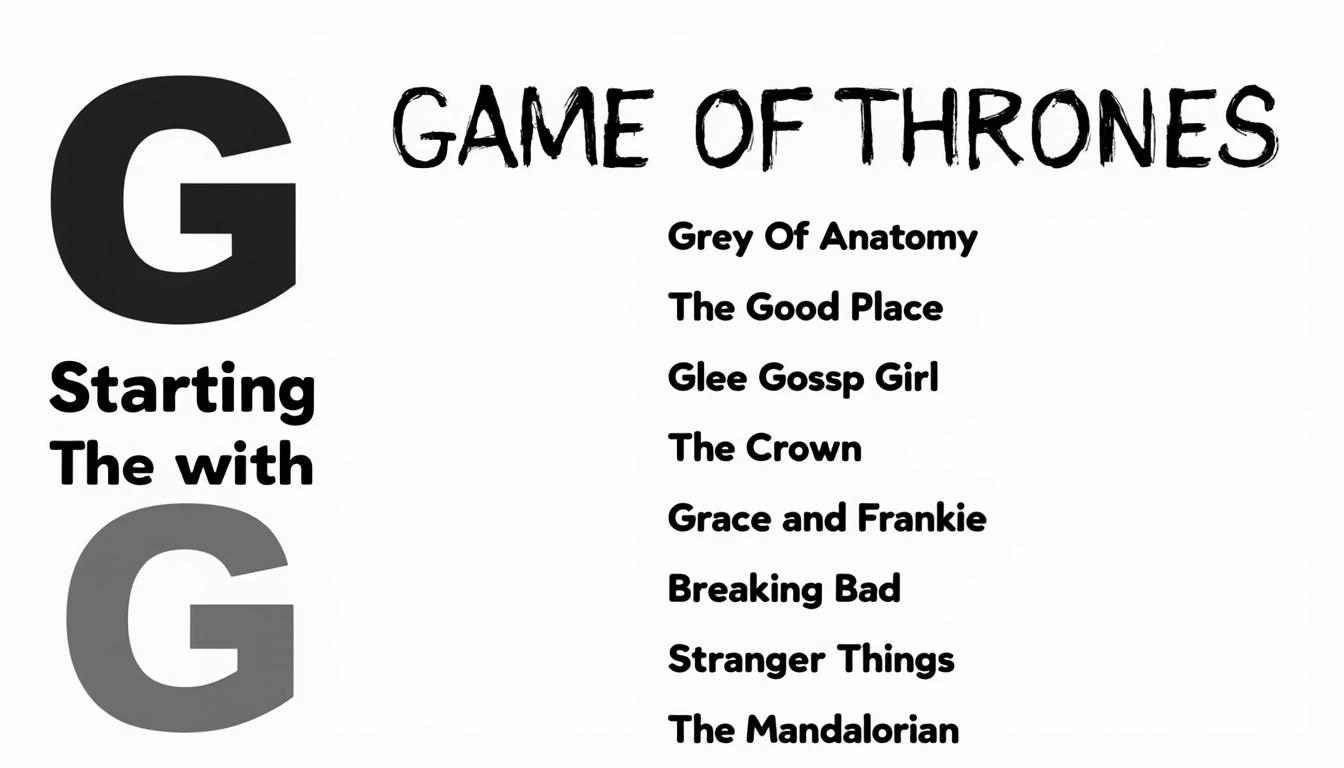 découvrez les séries tv incontournables commençant par la lettre g qui ont marqué les esprits par leur originalité et leur impact culturel.