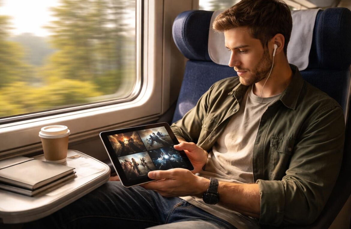 découvrez comment profiter de votre tablette tactile en mode hors-ligne pour regarder vos séries préférées lors de vos trajets en train, avec des astuces pratiques pour optimiser l'expérience.